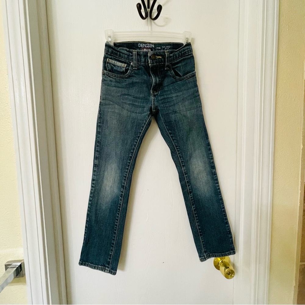 Denizen 216 Boys Jeans Skinny Fit Light Wash Denim Adjustable Waist Size 10 reg